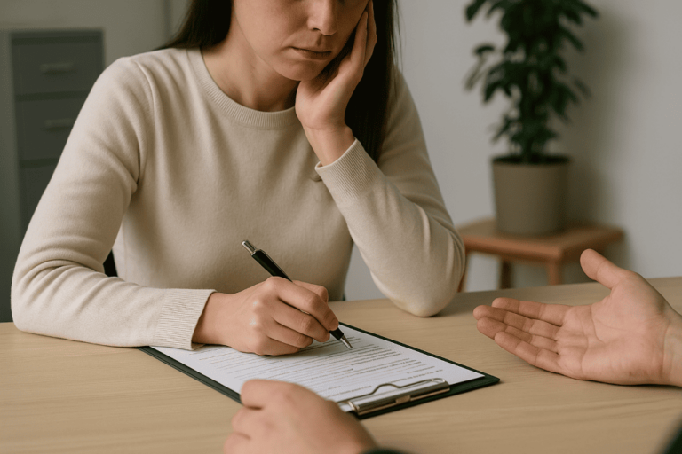 Personne qui porte plainte pour violence conjugale